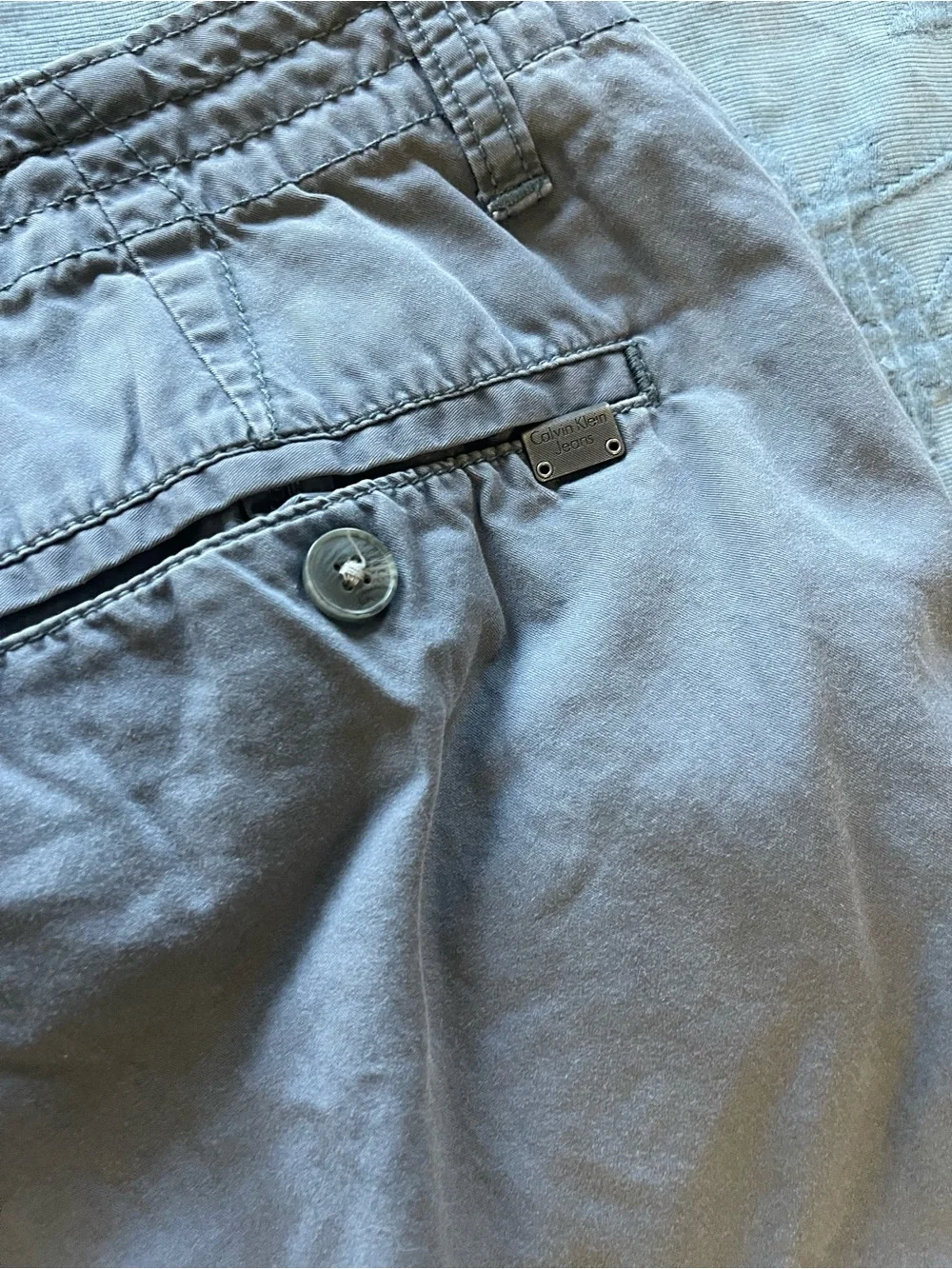 Calvin Klein Men's Light Grayish Blue Flat Front Casual Shorts